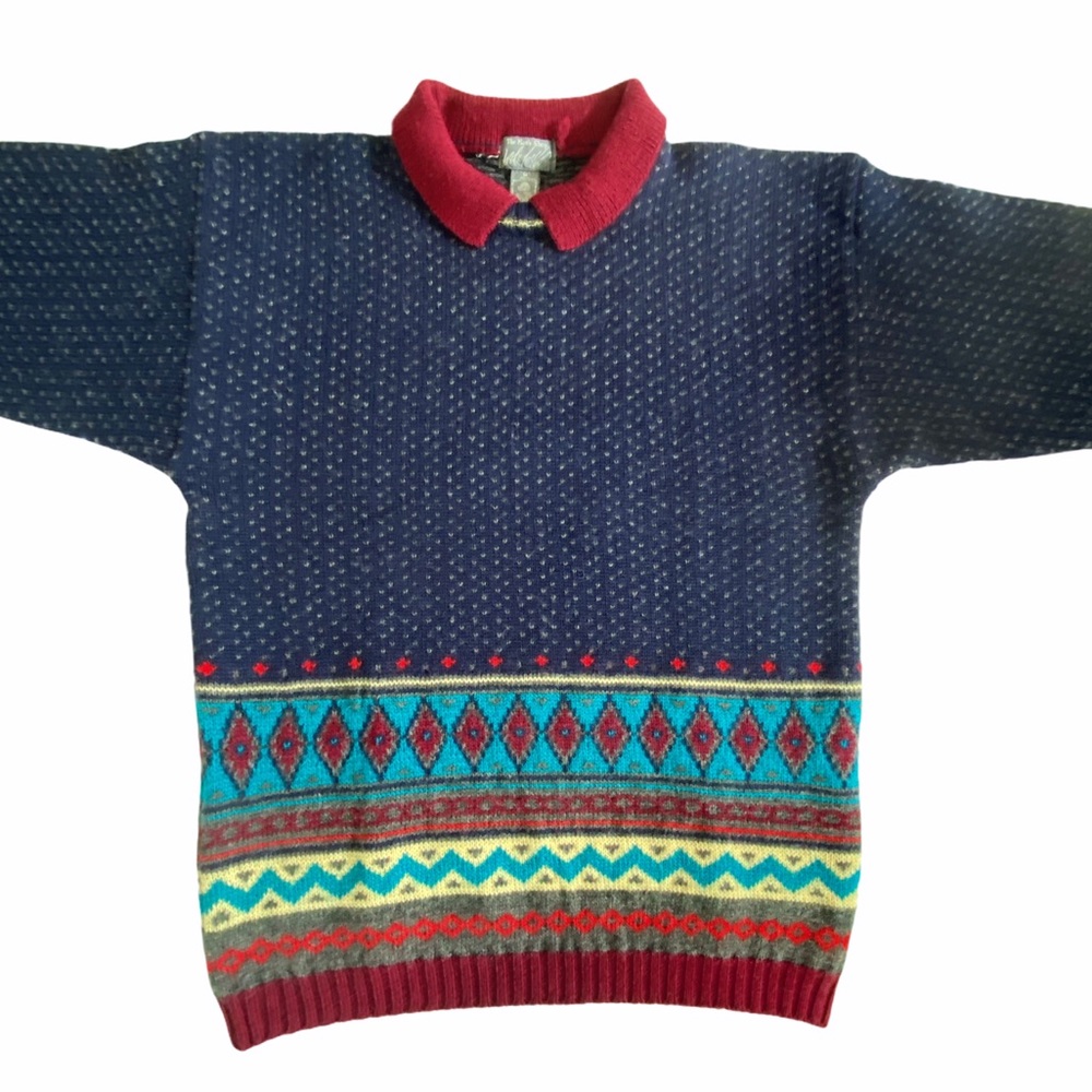 Vintage Lord & Taylor Wool Collared Sweater SZ M - Picture 2 of 6